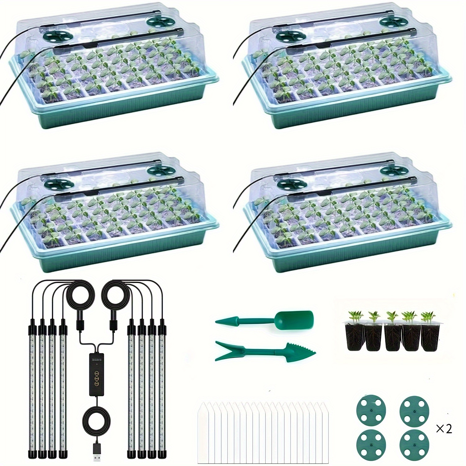 Seed Starter Trays - 4-Pack Seed Starter Tray Kit 160