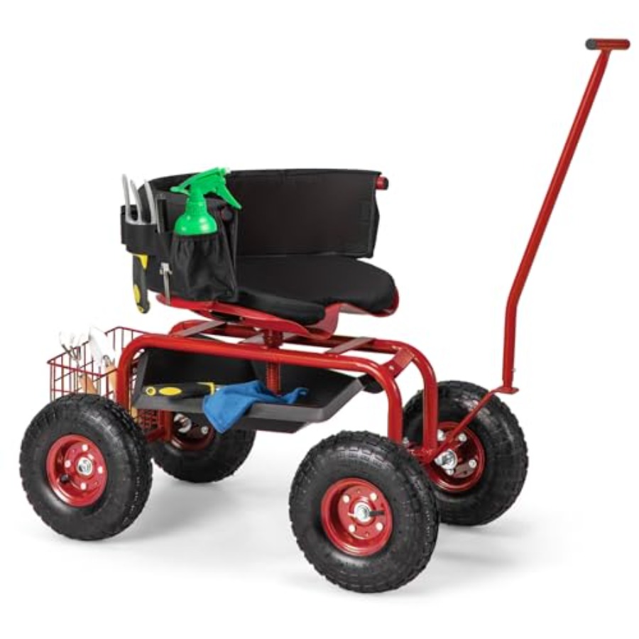 Gardening Tools For Seniors - Outdoor gardening seat wagon with wheels,
