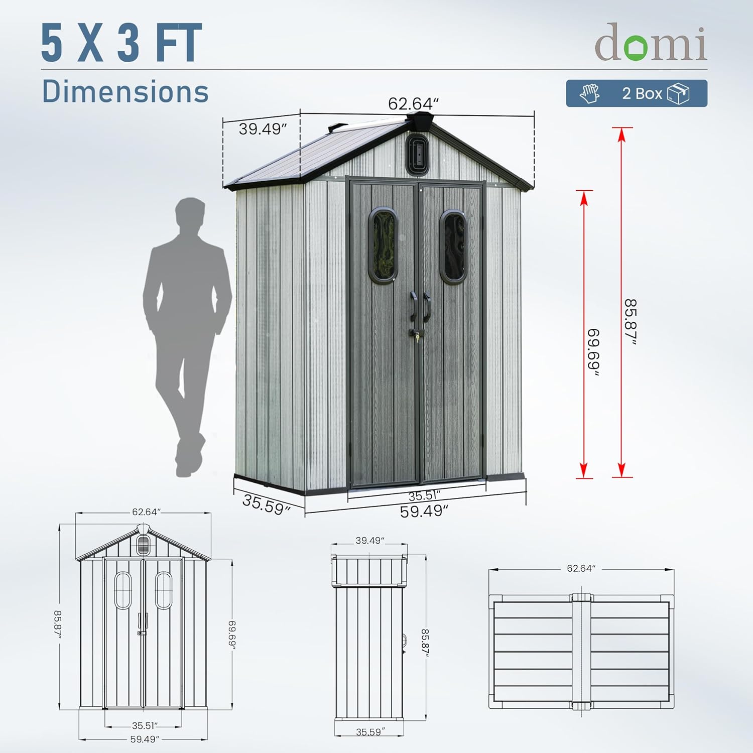 5x3 FT Resin Storage Shed All  – Gardening Tools In recenzja i cena