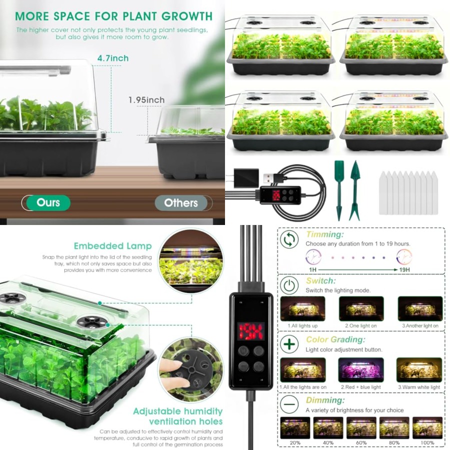 Seed Starter Tray with Grow Li – Seed Starter Trays recenzja i cena