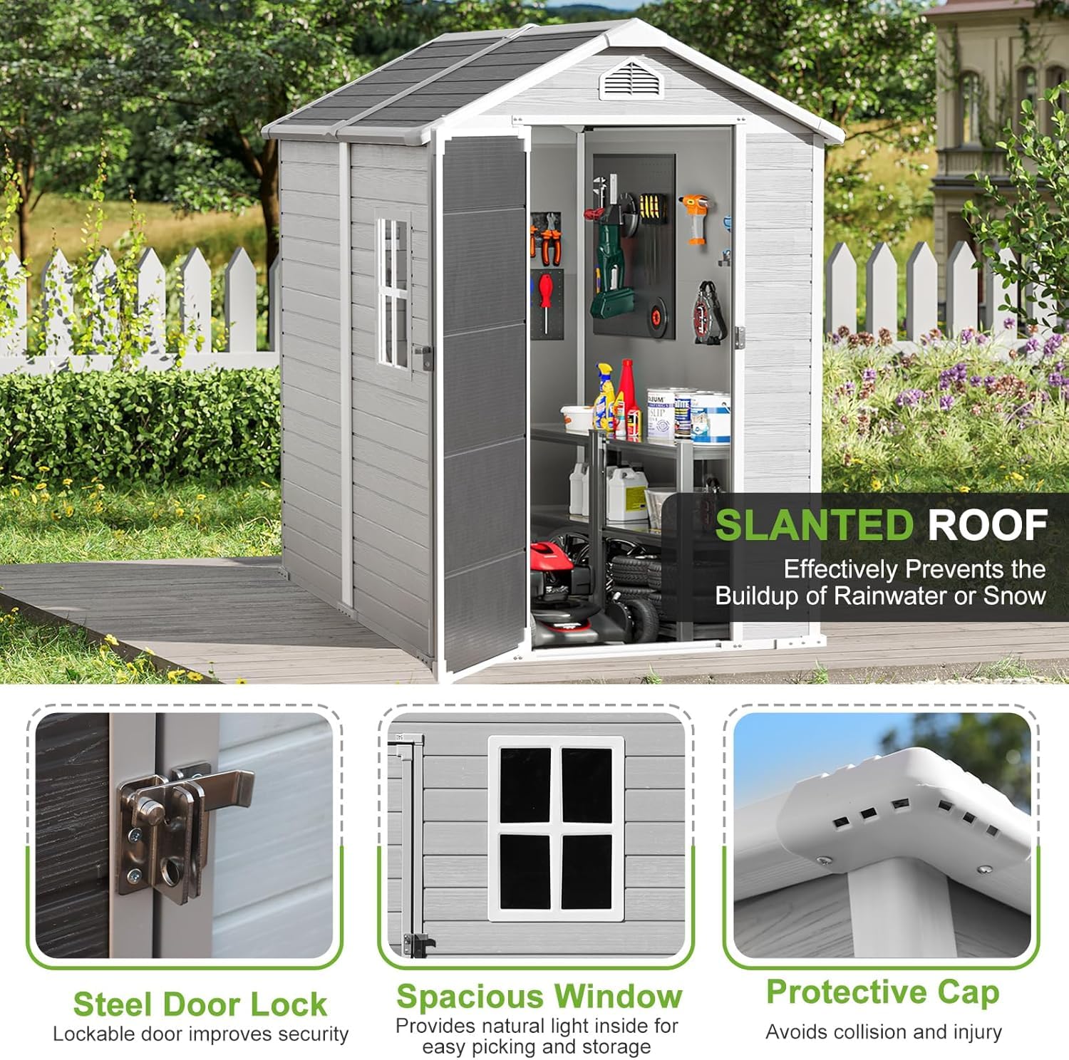 4x6 FT Plastic Storage Shed Wa – Gardening Tools In recenzja i cena