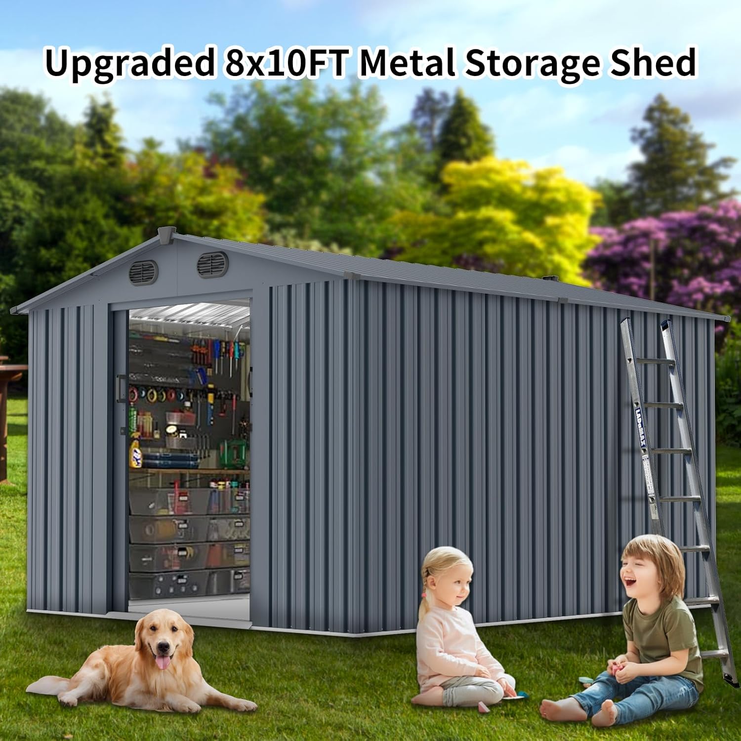 Outdoor Storage Shed 8x10 FT w – Gardening Tools In recenzja i cena