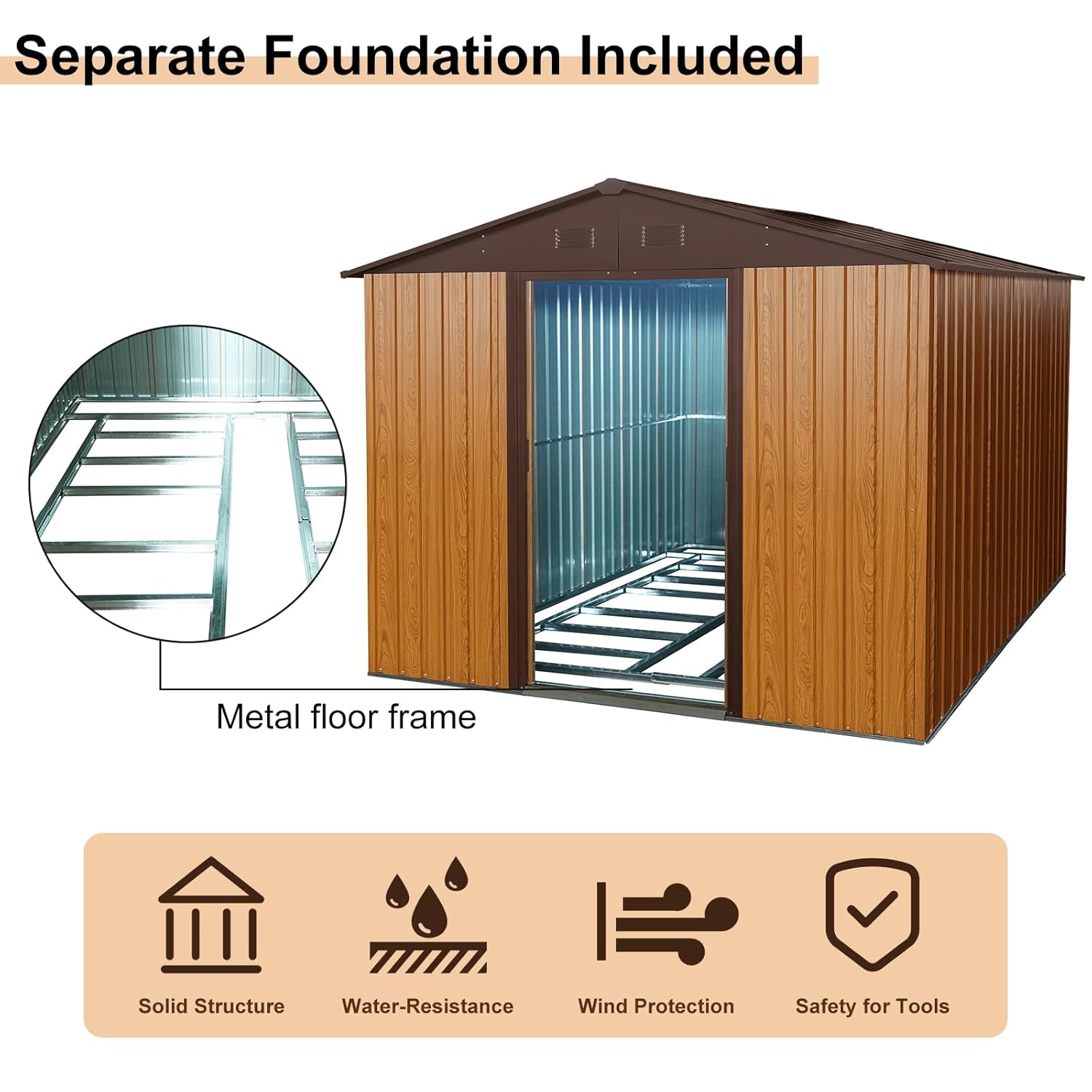 8x10 FT Outdoor Storage Shed,  – Gardening Tools In recenzja i cena