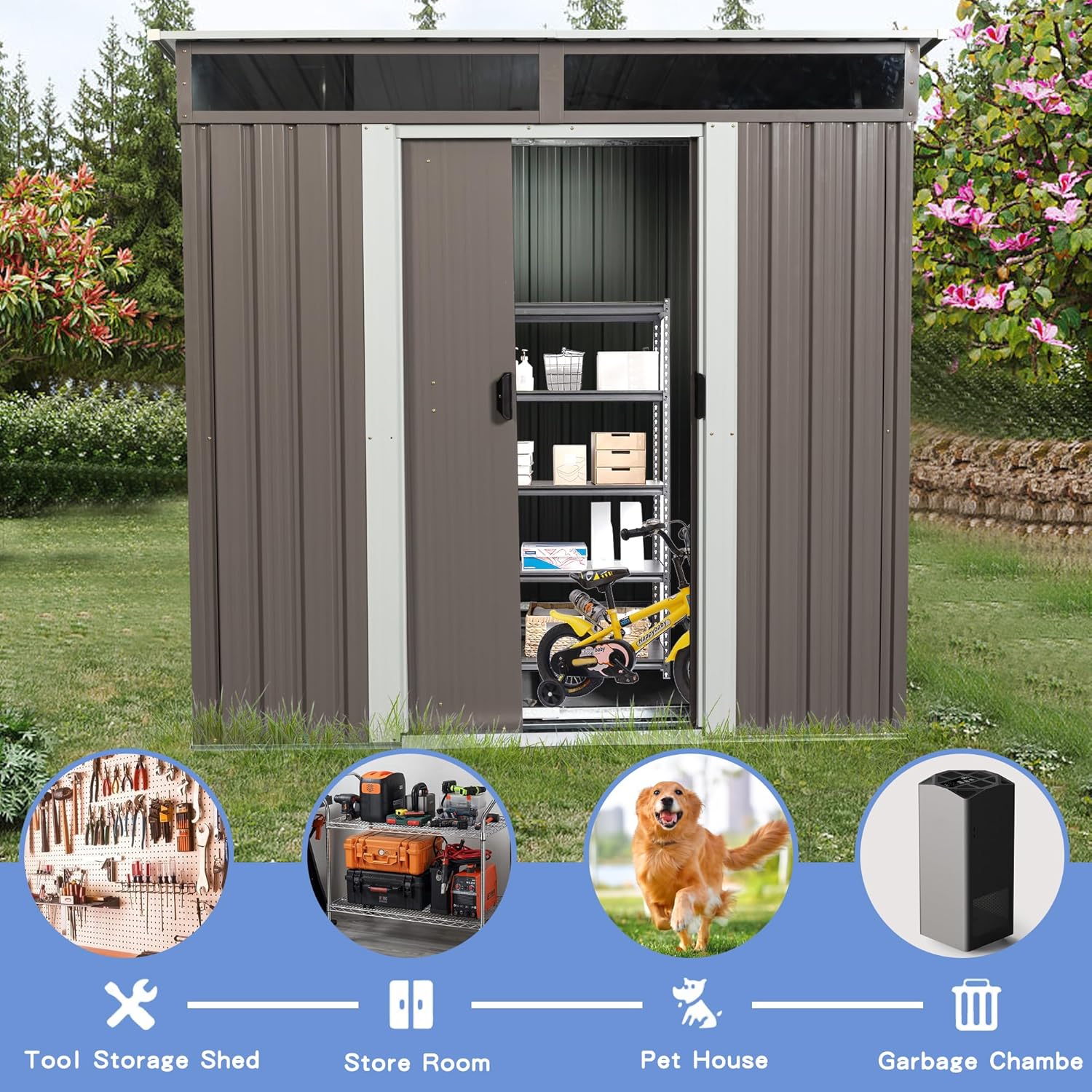 6X5 FT Outdoor Storage Shed, W – Gardening Tools In recenzja i cena