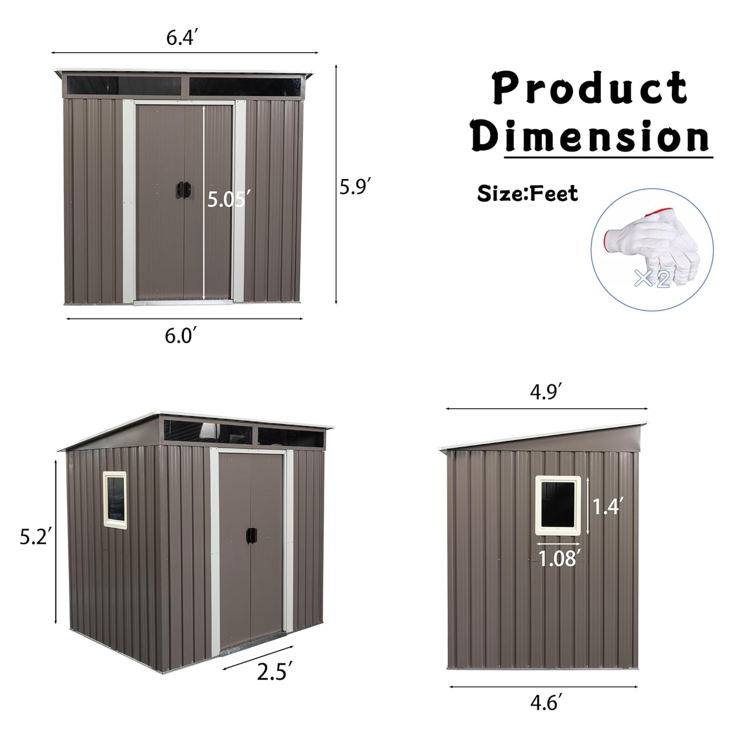 6X5 FT Outdoor Storage Shed, W – Gardening Tools In recenzja i cena