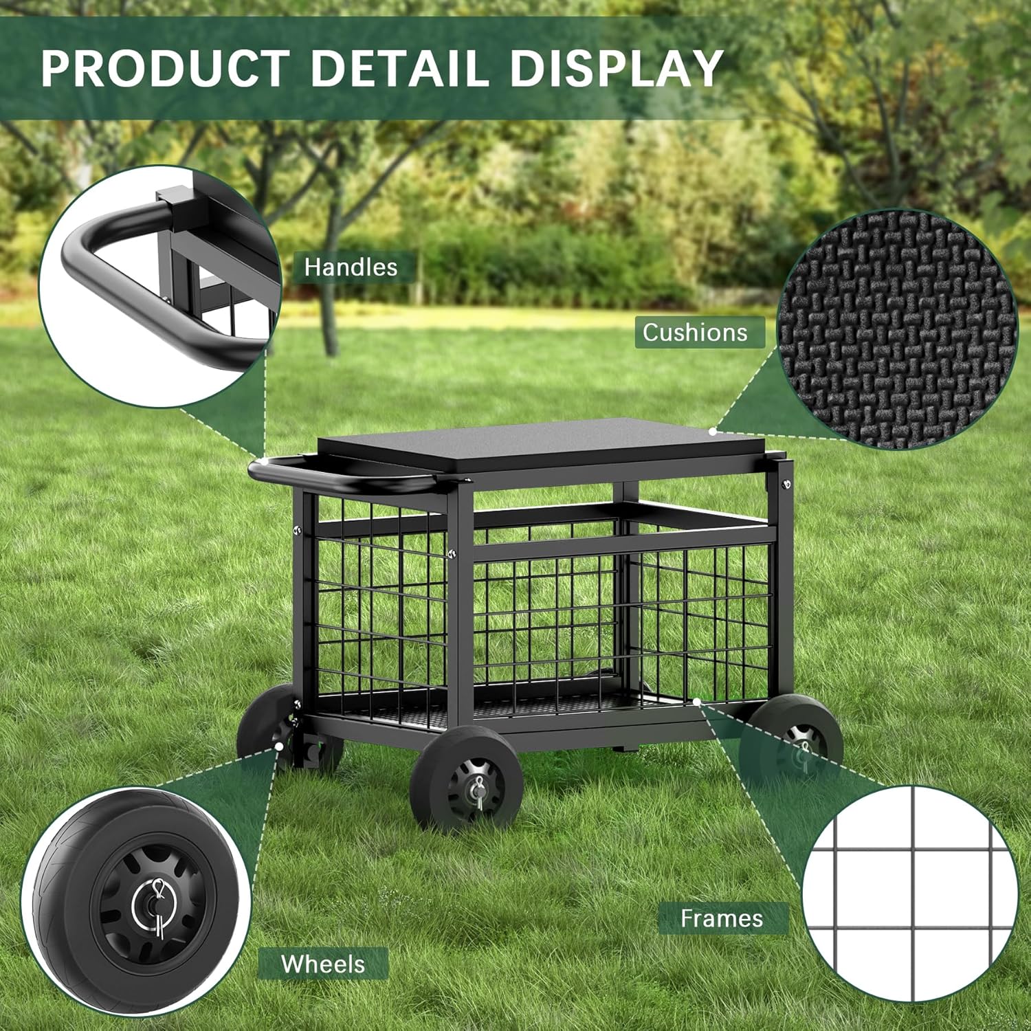 Rolling Garden Work Seat with  – Gardening Tools For Seniors recenzja i cena